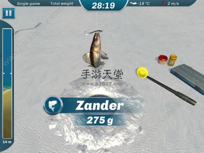 冬天江面如何钓鱼，游戏顶部显示！