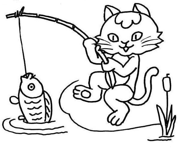 动物如何钓鱼教程？小动物钓鱼简笔画？